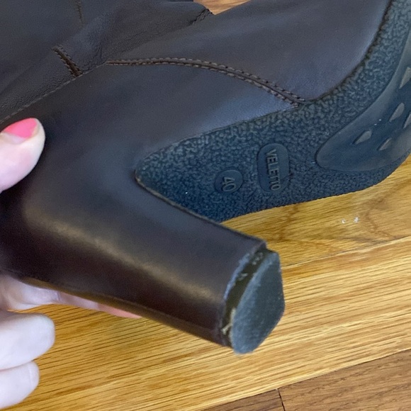 Veletto Women’s Brown Leather Knee High Heeled Boots Size 40 - Picture 4 of 7